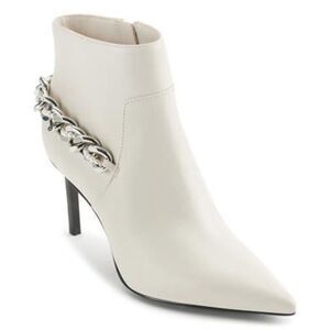 Karl Lagerfeld Paris Chain Ankle Boots NWT size 8 Cream Leather Stiletto Heels